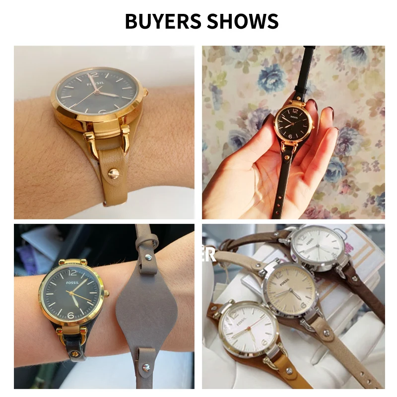 8mm Genuine Leather Watch Strap for Fossil ES3060 ES3565 ES2830 3077 3262 3060 4176 4119 Soft Cowhide Women Small Band Bracelet