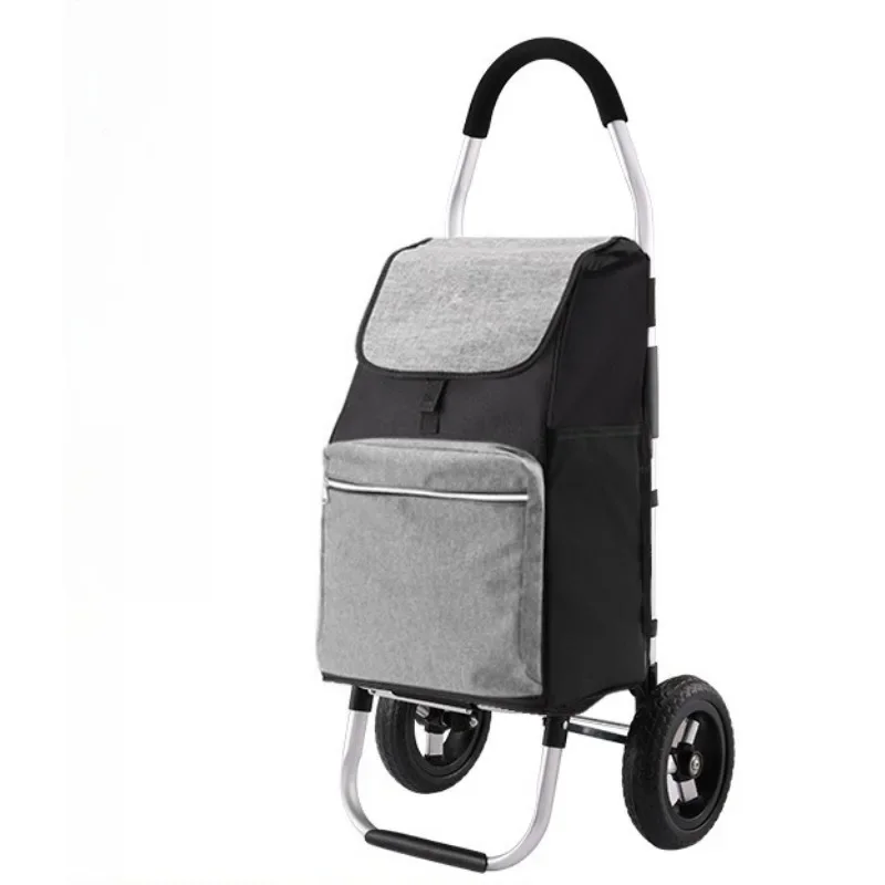 Foldable grocery shopping trailer household light elderly hand pull portable shopping cart
