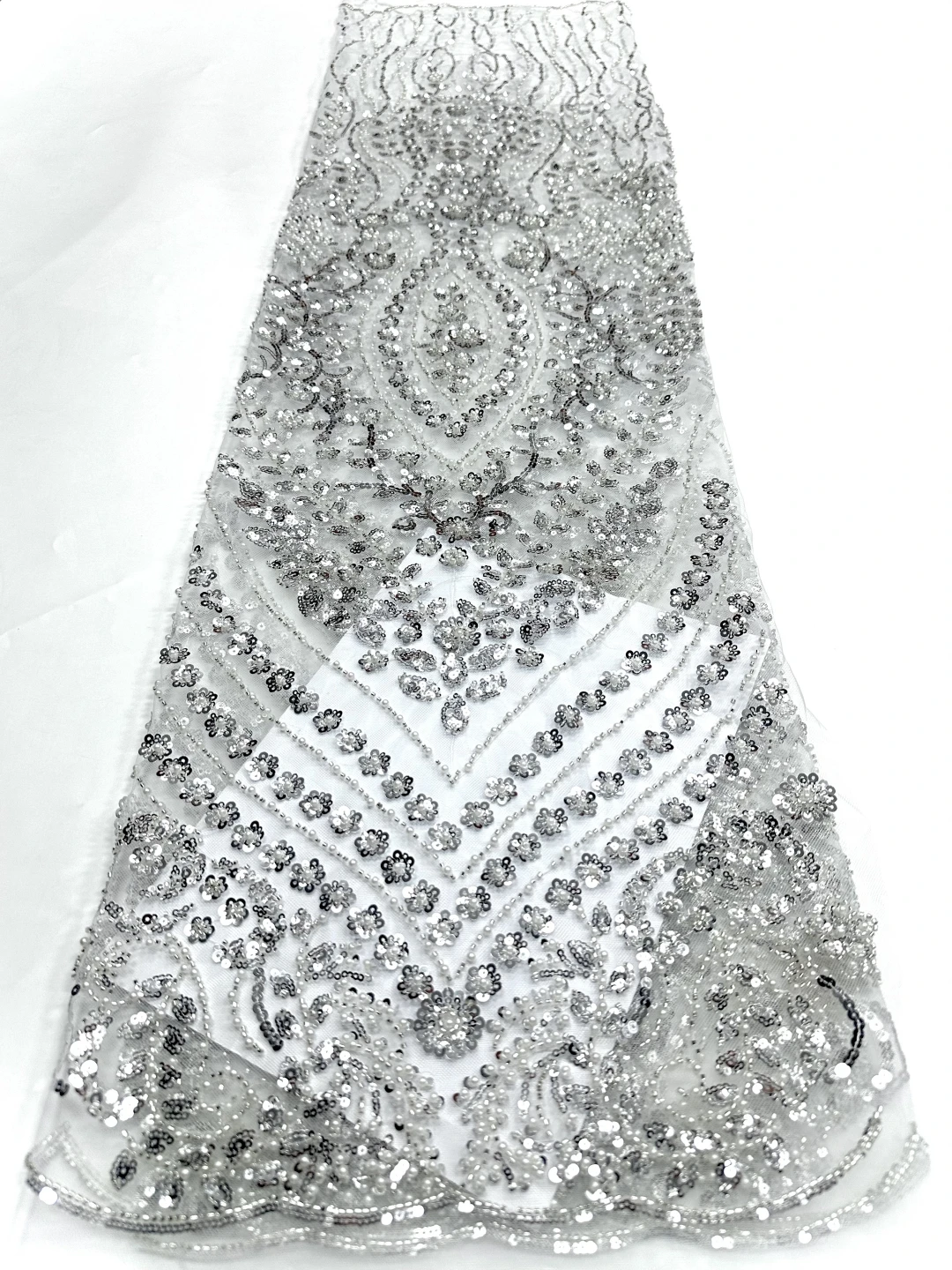 2026 Tessuto di pizzo tulle con perline francesi con paillettes africane per abiti da sposa da sera Ultimo stile di moda di alta qualità