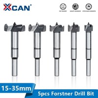 XCAN Wood Drill Bit Set 5pcs 15 20 25 30 35mm Self Centering Hole Saw Cutter Wood Hole Drilling Tools Forstner Drill Bit