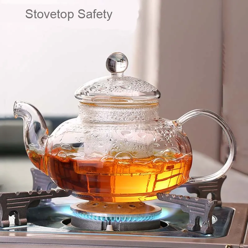 Teaware Transparent Borosilicate Glass Teapot Heat Resistant Large Clear Tea Sets Puer Kettle Home Flower Teapots Dropshipping