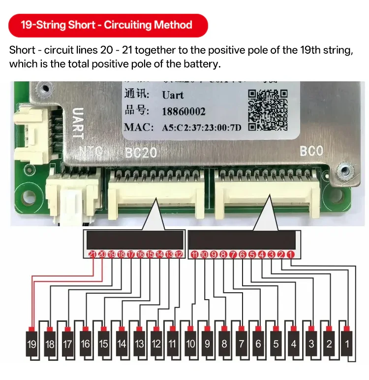 JBD BMS 40A 50A 60A 80A 8S~20S Bluetooth Smart BMS 8S 9S 10S 12S 13S 14S 15S 16S 17S 18S 20S LiFePO4 Li-Ionen BMS für E-Scooter – Detail 15
