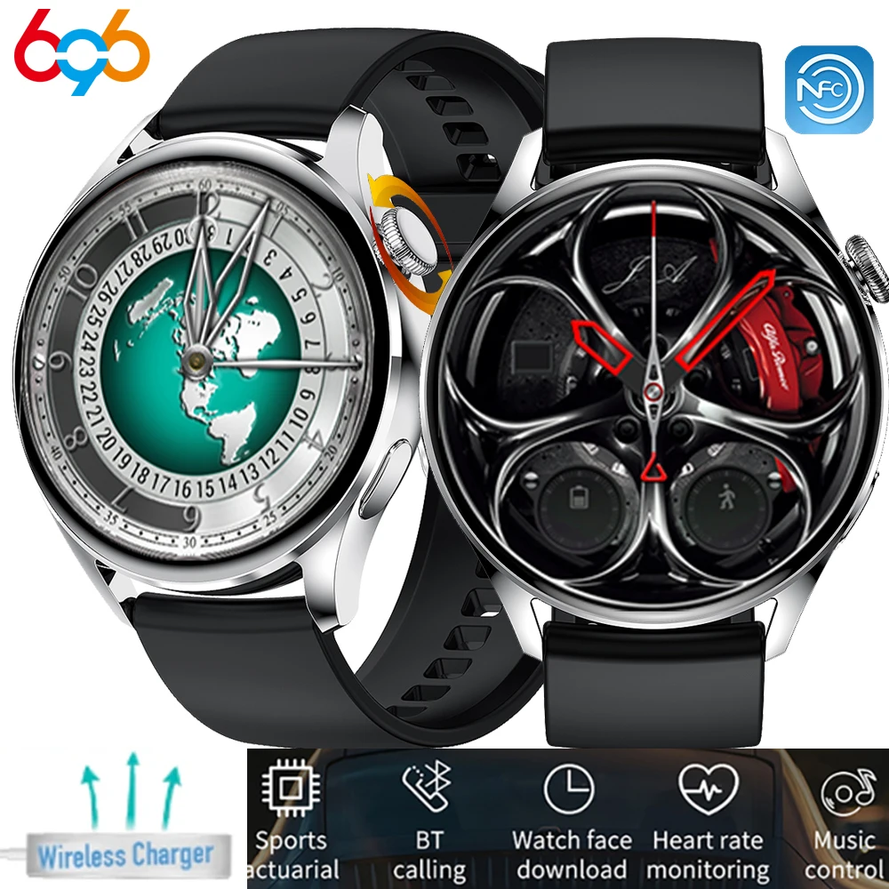 

New 1.32" GT5 Smart Watch Men Heart Rate Blue Tooth Call Sport Tracker Wireless Charging NFC Women Music Smartwatch PK GT3 Pro