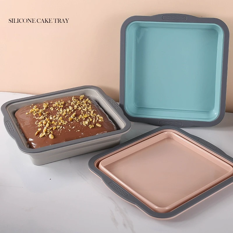 Silicone folding cake mold household baking tray doughnut easy demoulding thickening baking tool
