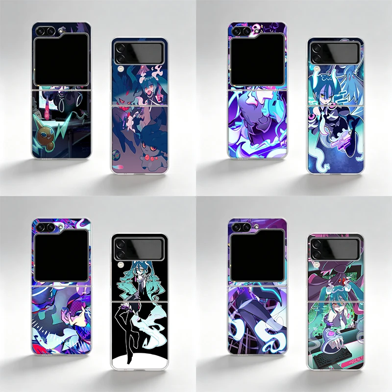 Anime Ghost Miku Phone Case For Samsung Z Flip7 4 3 2 5 6 Flip8 Galaxy Z Fold 8 Ultra Fold5 4 3 6 7 Fold Special TPU Transparent
