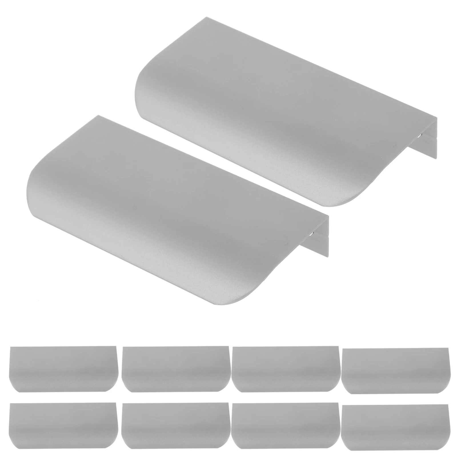 

10 Pcs Drawer Pulls Punch-free Door Handle Metal Handles for Drawers Dressing Table Hidden Wardrobe Closet Grey Cabinet