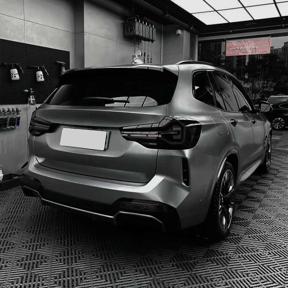 Car Wrap Film Matte Metallic Charcoal Grey Color Change Vinyl Film PET Bubble Free Sticker Wrapping Car Accessories Auto Decals