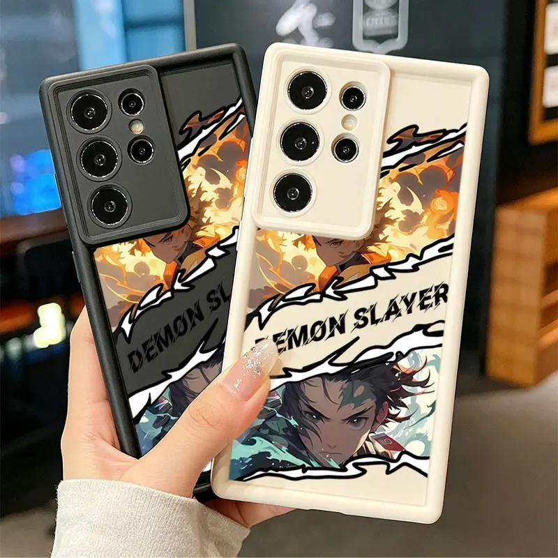 Demon Slayer Tanjiro Rengoku Silicone Phone Case For Samsung Galaxy S26 Ultra S26 Edge S25 FE S24 S23 S22 ULTRA S21 PLUS S20FE
