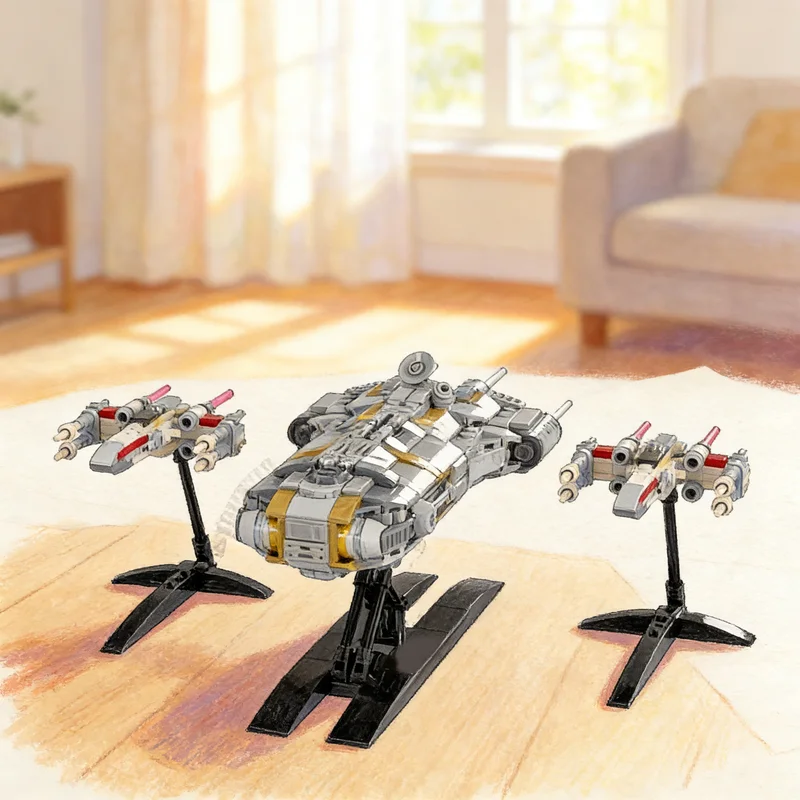 

723pcs MOC Micro JT Broadhorn Transport Ultramicro Star Battle Model Building Blocks Toys Architecture Christmas Gift Kids