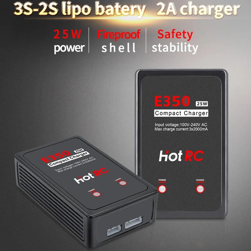 

Горячее зарядное устройство Lipo Rc E350 Pro 7,4 В 11,1 В 2s 3s Cells 25 Вт 2000 мА для RC LiPo AEG Airsoft Battery