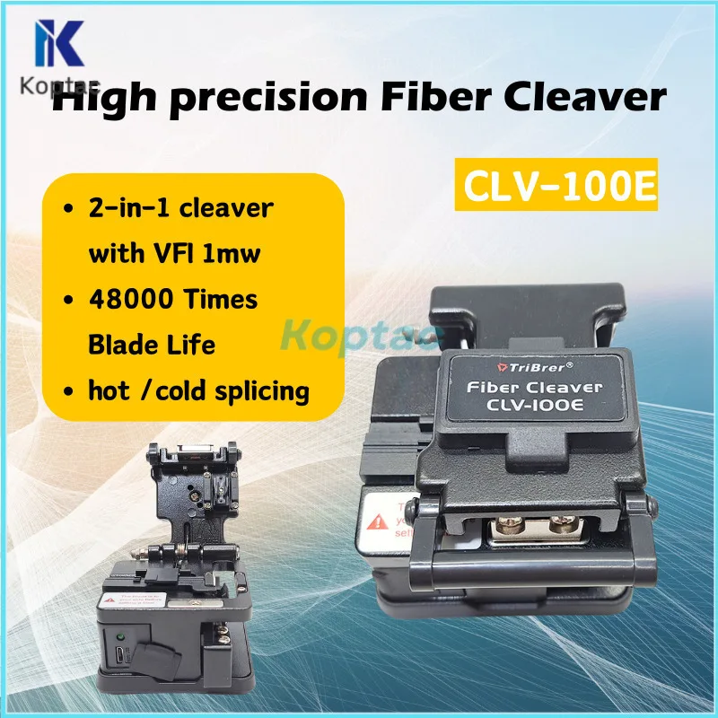 

High-Precision Cleaver CLV-100E Fiber Optic Cable Cutter Hot Melt Cold Splicing Fiber Optic Cleaver,48000 Times Blade Life FTTH