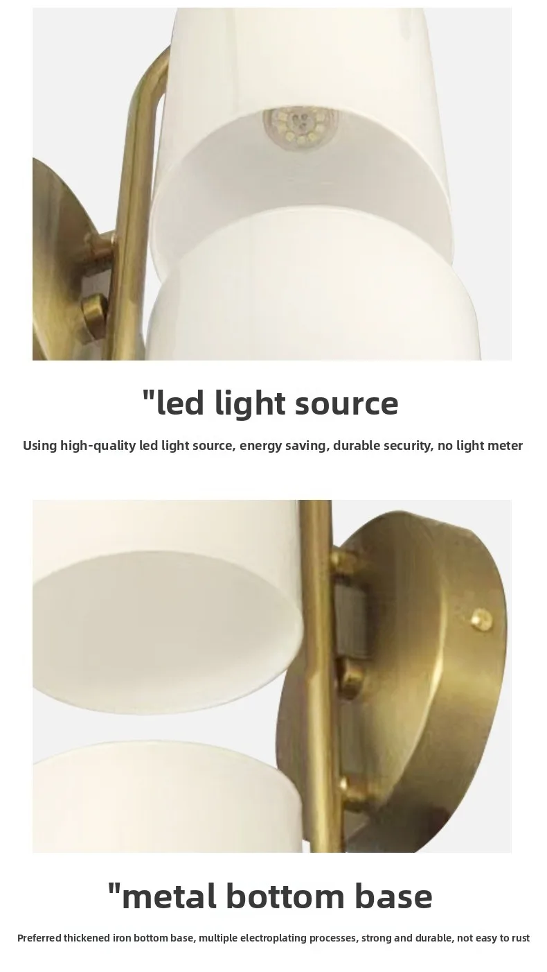 Modern Design Glass Living Room Led Wall Lamps Nordic Simple Suitable for Bedroom Bedside Study Decor Lighting Fixtures