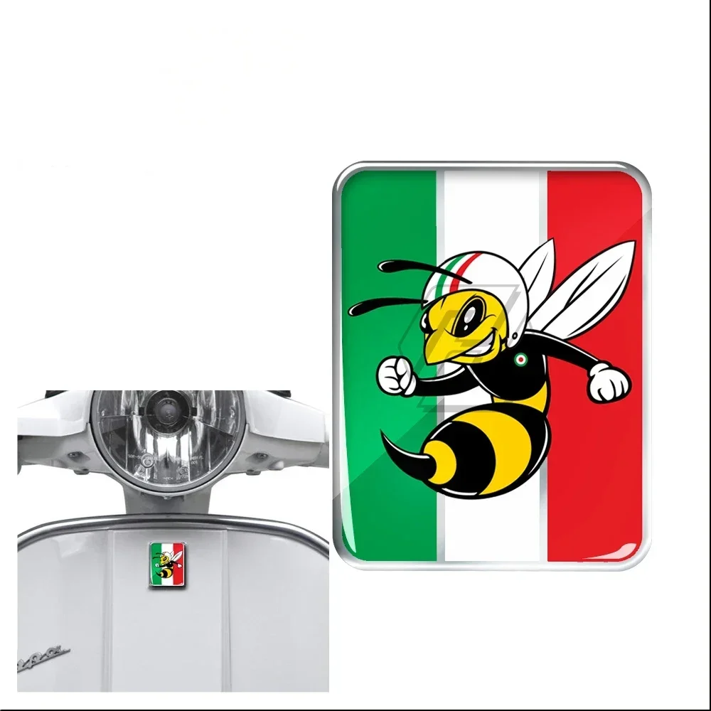 For Vespa Logo Decal Front Badge Overlay Italian Flag Mio Wasp 3D Decals Sticker GTS GT ET PX