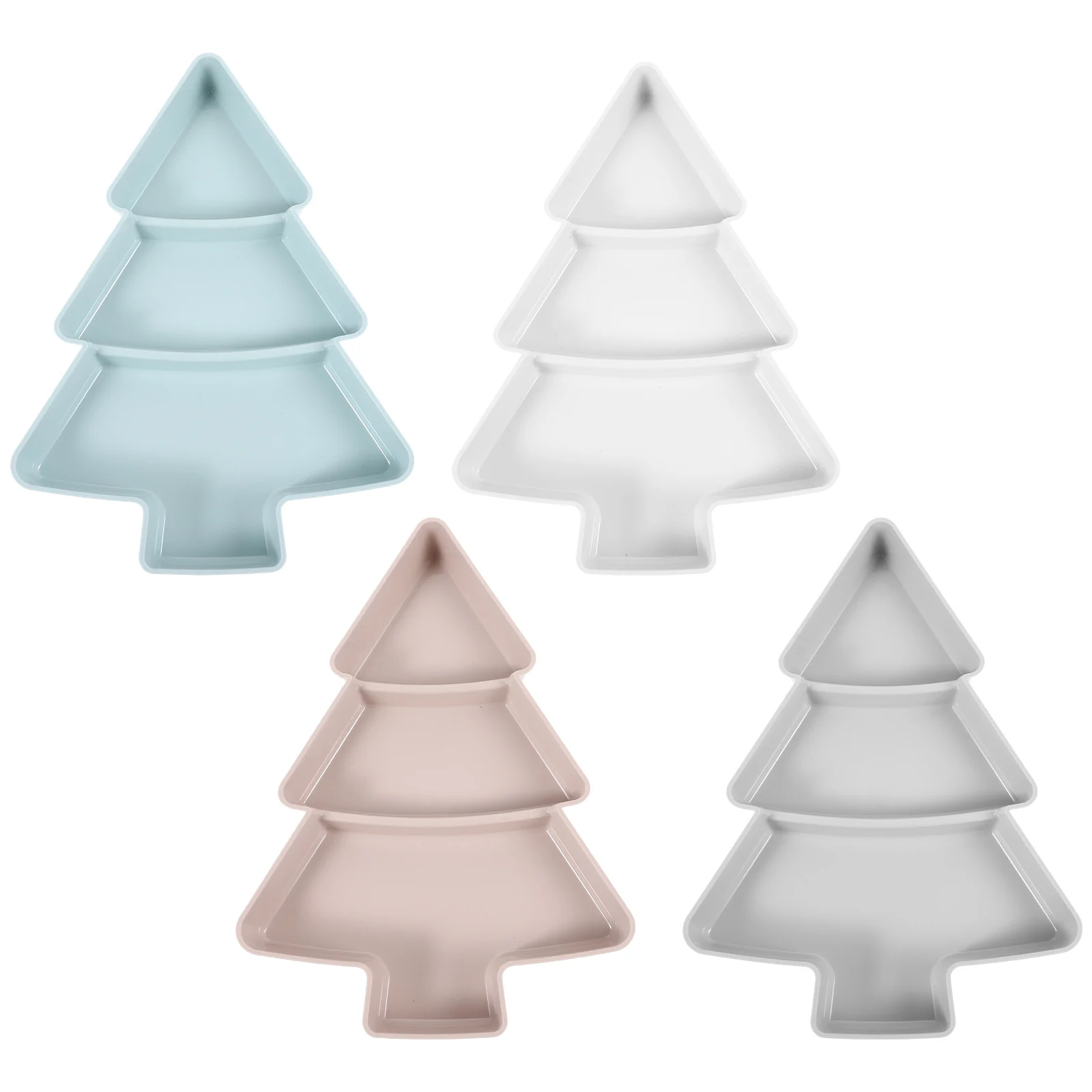 

4 Pcs Snack Storage Plate Dessert Holiday Serving Tray Christmas Tree Design Fruit Plates Food Tray Storage Dry Fruits Kitchen