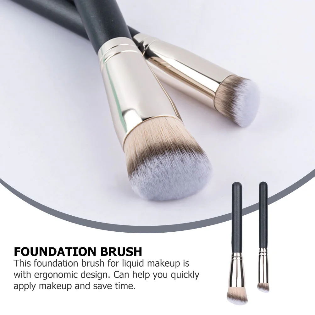 2 stuks Foundation Make-up Kwasten Ergonomische Vloeibare Crème Concealer Poeder Gezicht Blending Cosmetica Brush Tool voor Vrouwen Professional