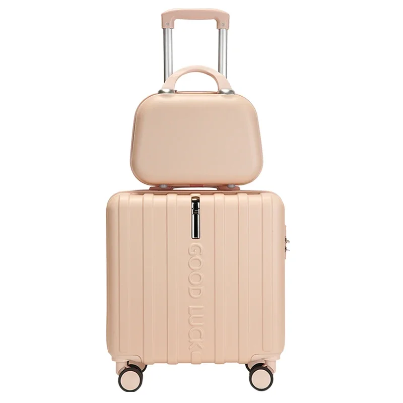 New fashion 2023 18 Inch Carry on Luggage Set Small Suitcase Universal Wheel Password Trolley Case Cabin Rolling Luggage Bag