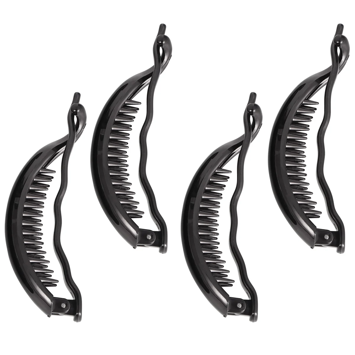 

4Pcs Dolphin Shaped Banana Style Hair Claw Clip Large Clamp Strong Hold Teeth Design Smooth Edge Skin Friendly Convenient