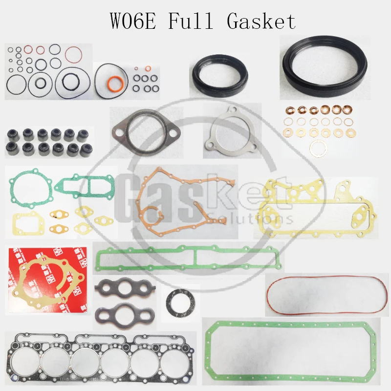 W06D W06E Full Gasket Set For Hino Diesel Engine overhaul package