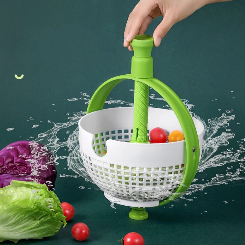 Sieb Salatschleuder Obst Gemüse Waschkorb Salat Spinning Sieb Küchenhelfer Küchenwerkzeug Küchenzubehör
