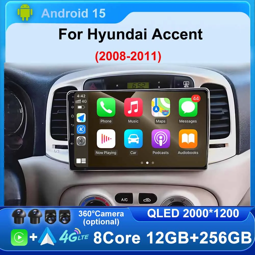 

Car Radio Android15 for Hyundai Accent 2008 2009 2010 2011 GPS Navigation Multimedia Video Player Auto Stereo Bluetooth Carplay