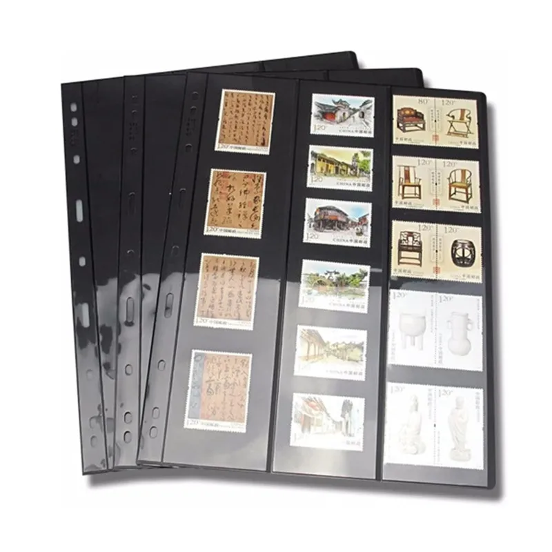 A4 Clear 10/20PCS Photo Album of Stamp Album Loose-leaf Inners 9 Hole Stamps Photo Postcard Card Collection Book