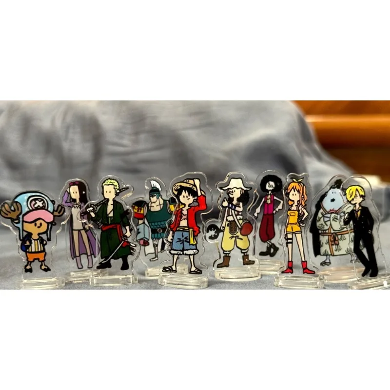 

One Piece Acrylic Ornament Luffy Zoro Brook Sanji Nami Anime Action Figure Car Desk Decoration Model Children Toy Birthday Gifts