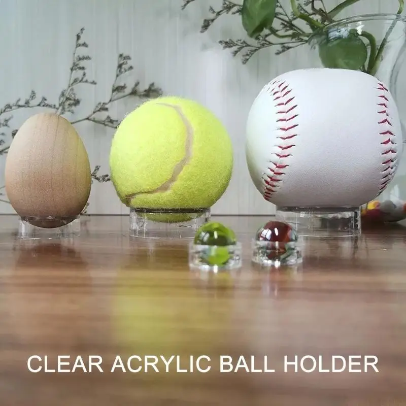 M5TC 10Pcs Clear Baseball Stands Plastic Round Display Stand Clear Rings Baseball Stands for Spheres Jewelry Collections