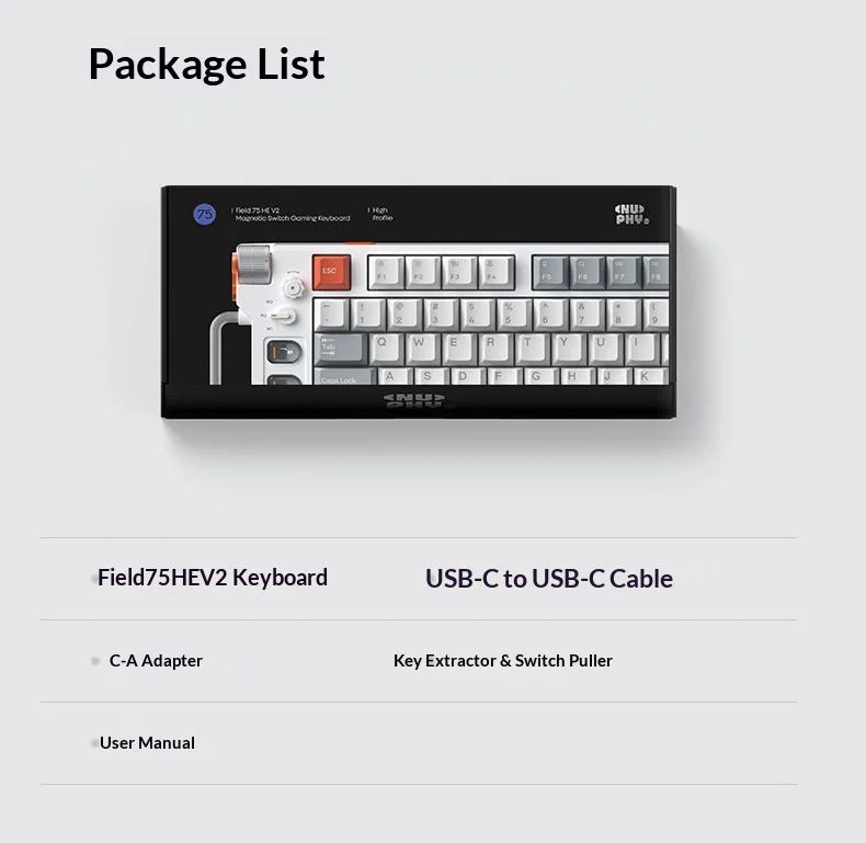NuPhy Field75 He V2 Magnetic Axis Gaming Keyboard 83 Keys Yulong Axis 0.005Rt 32K Polling Rate Macro E Sports Valorant Gamer