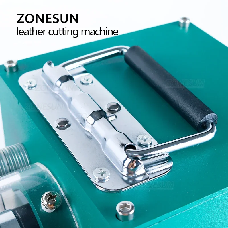 ZONESUN V04 Double Head Leather Machine Belt Cutter Strap Cutting Machine Edge Folding Laminating Machine Leathercraft  Slicer