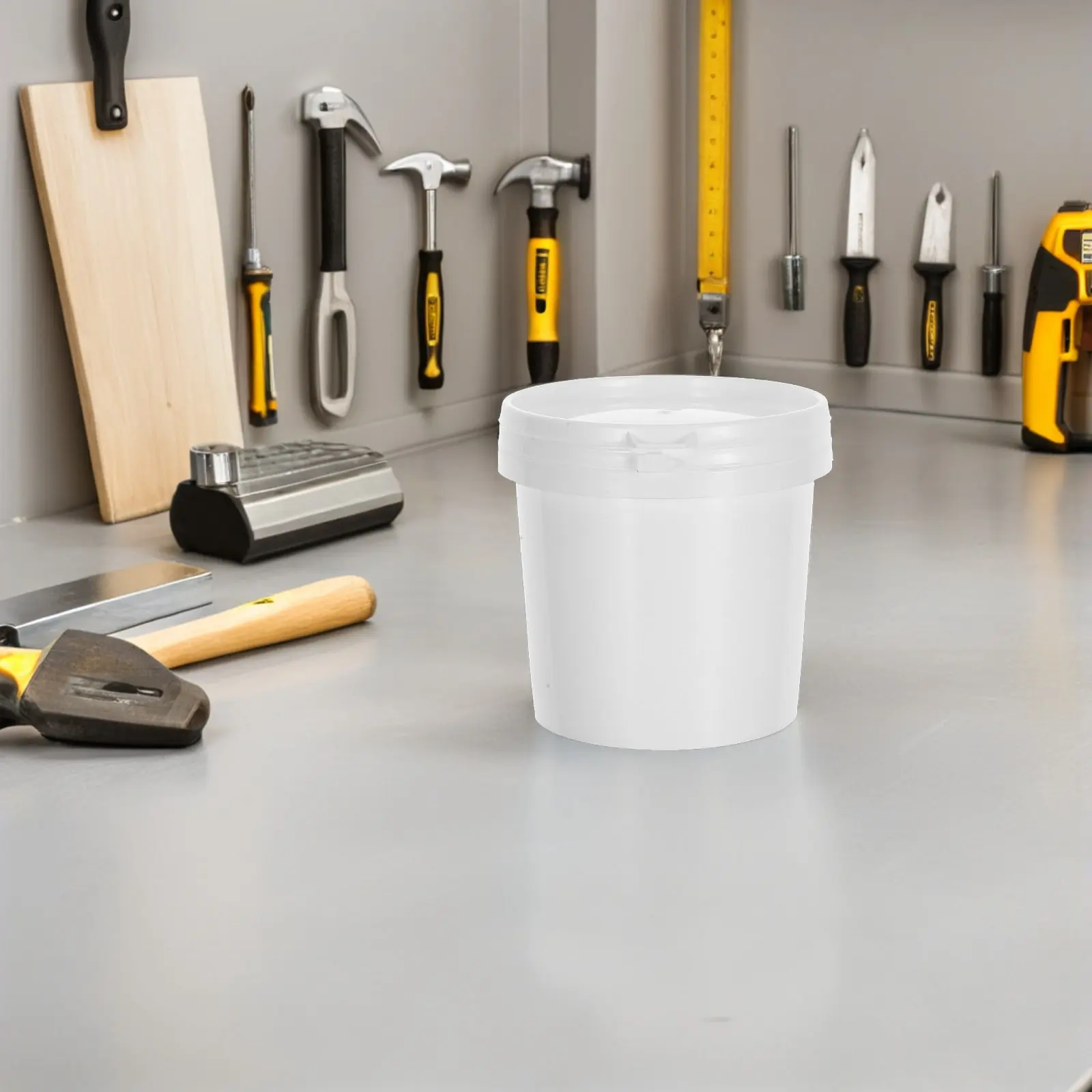 12Pcs Chemical Storage Buckets White Plastic Airtight Seal Containers Paint Oil Storage Industrial Use Multipurpose Sealed Paint