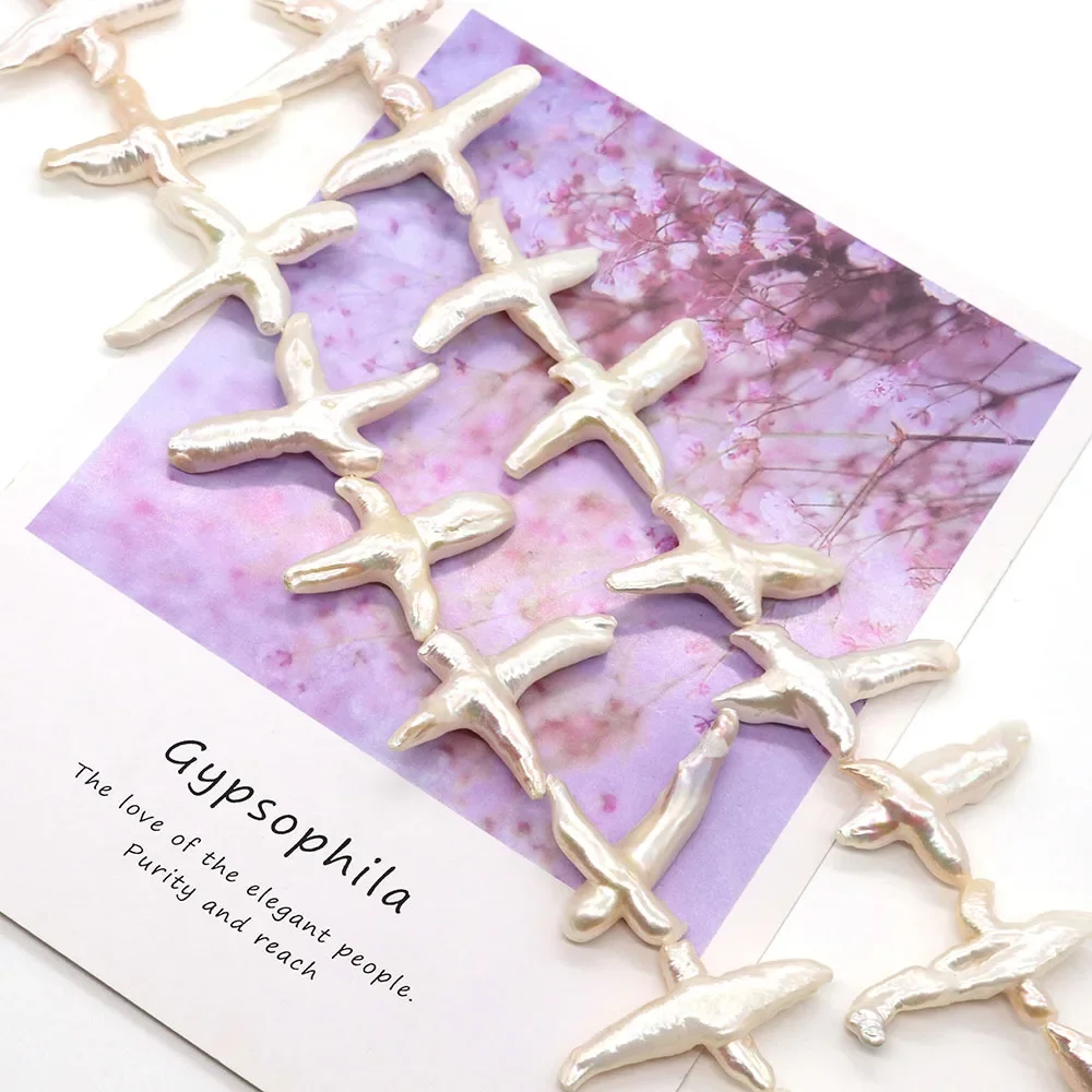 

Natural Freshwater Baroque Pearl Vintage Cross Pearl Fashion Jewelry Elegant Ladies DIY Bracelet Necklace Pendant Fine Jewelry