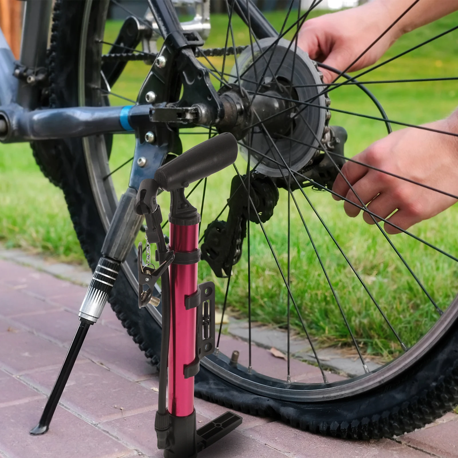 

Mini Portable Air Tire For Bicycle Motorcycle Inflator Compact Lightweight Efficient Tool Cycle Accessories Outdoor Travel Home