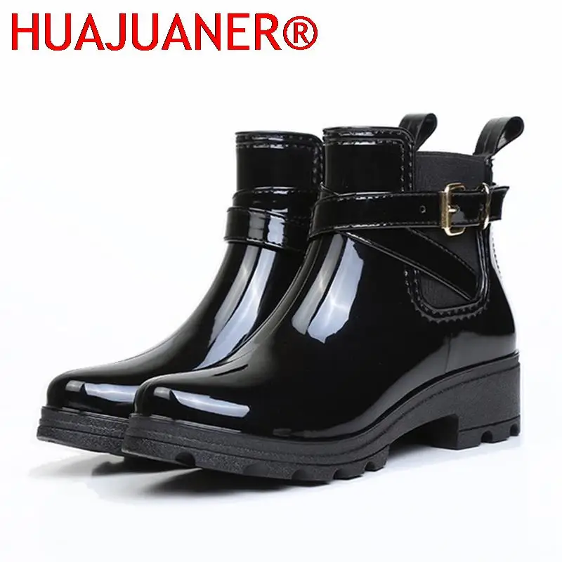 

Rain Boots Women Ankle Bootie Waterproof Rubber Walking Shoes Girls Fashion Ladies Winter Shoes for Outdoor Rainy Day