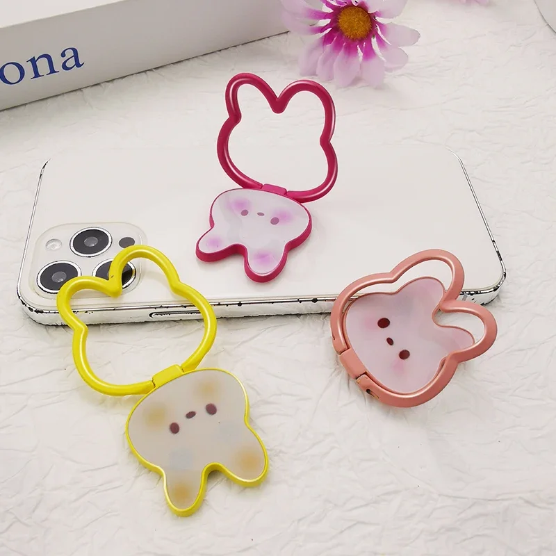 

Mobile Phone Ring Buckle Bracket Cute Rabbit Metal Pull Ring Buckle Cartoon Rabbit Rotary Folding Support Universal Back Sticker