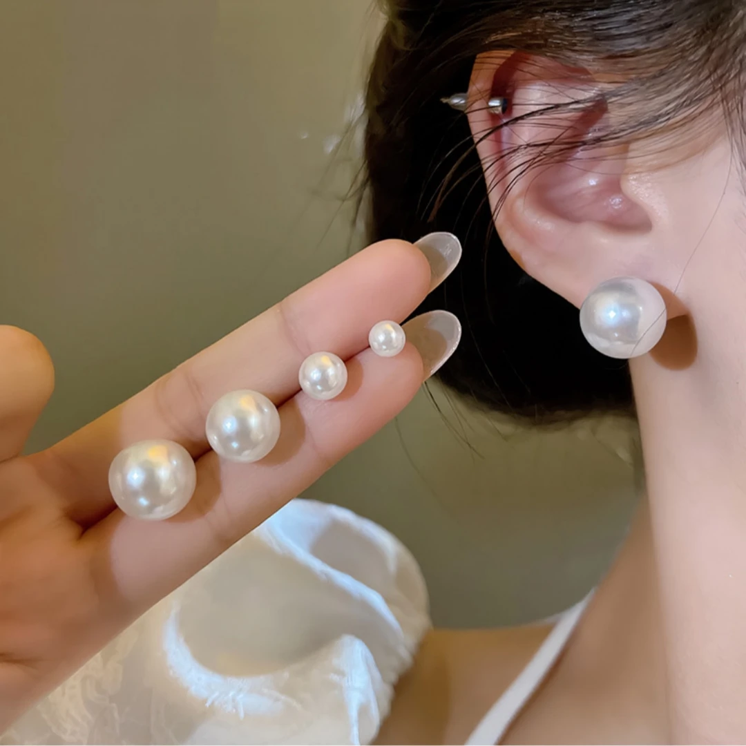 أقراط اللؤلؤ الموضة متعددة الاستخدامات S925 أقراط إبرة الفضة أقراط اللؤلؤ الكلاسيكية للارتداء اليومي الإكسسوارات الهدايا #3