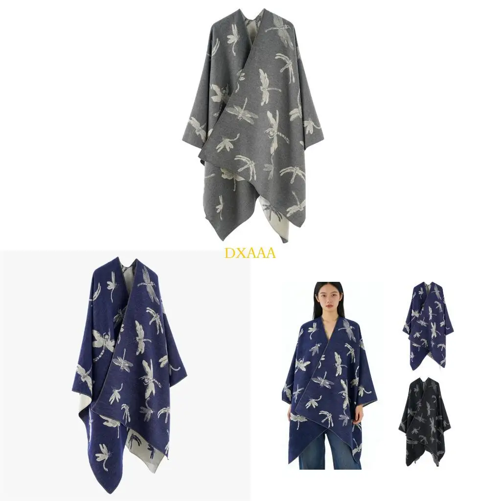 

DXAA Reversible Shawl Wearable Wrap for Women Oversized Winter Sweater Decoration