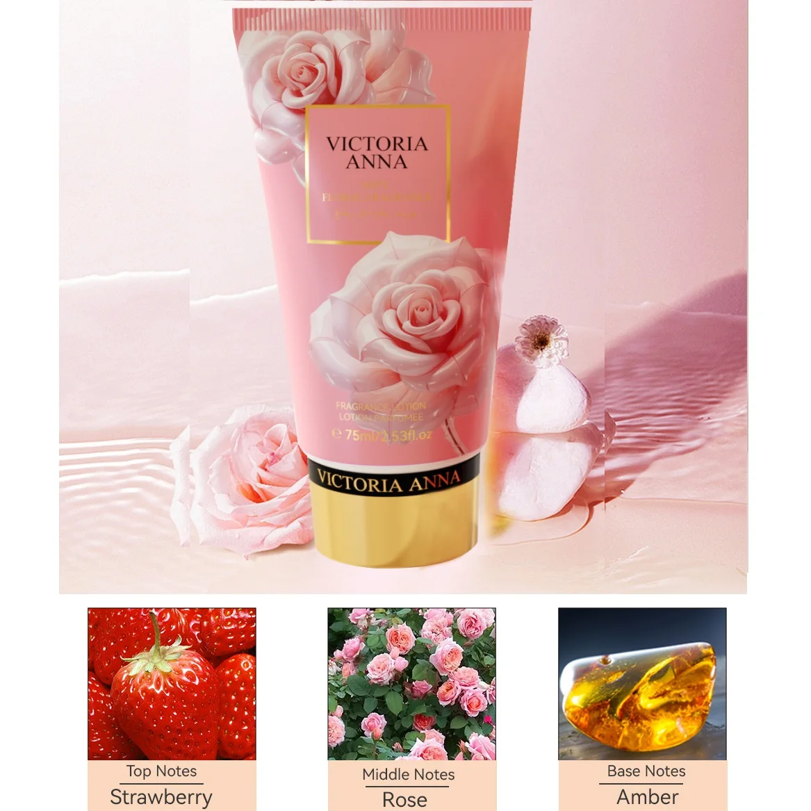 VICTORIA ANNA Floral Hand Cream Lotion For Women Hydrating Moisturizing Anti-chapping Smooth Skin Perfumed Hand Care 75ML