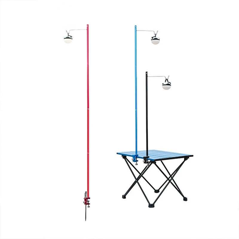 

Outdoor Camping Light Pole Booth Table Light Stand Portable Folding Camping Mini Hook Light Multi-function Fishing Multifunction