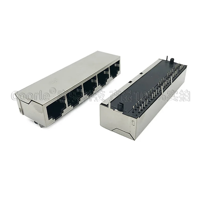 3PCS RJ45 Connector Network Cable Female 5 Ports 1x5 Horizontal 90 Degree Network Interface Jack 5921 Socket 8P8C