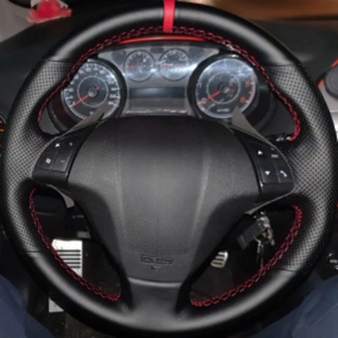 Черный чехол на руль автомобиля с оплеткой из искусственной кожи для Fiat Punto Bravo Linea Qubo Doblo Grande Punto, автомобильные аксессуары