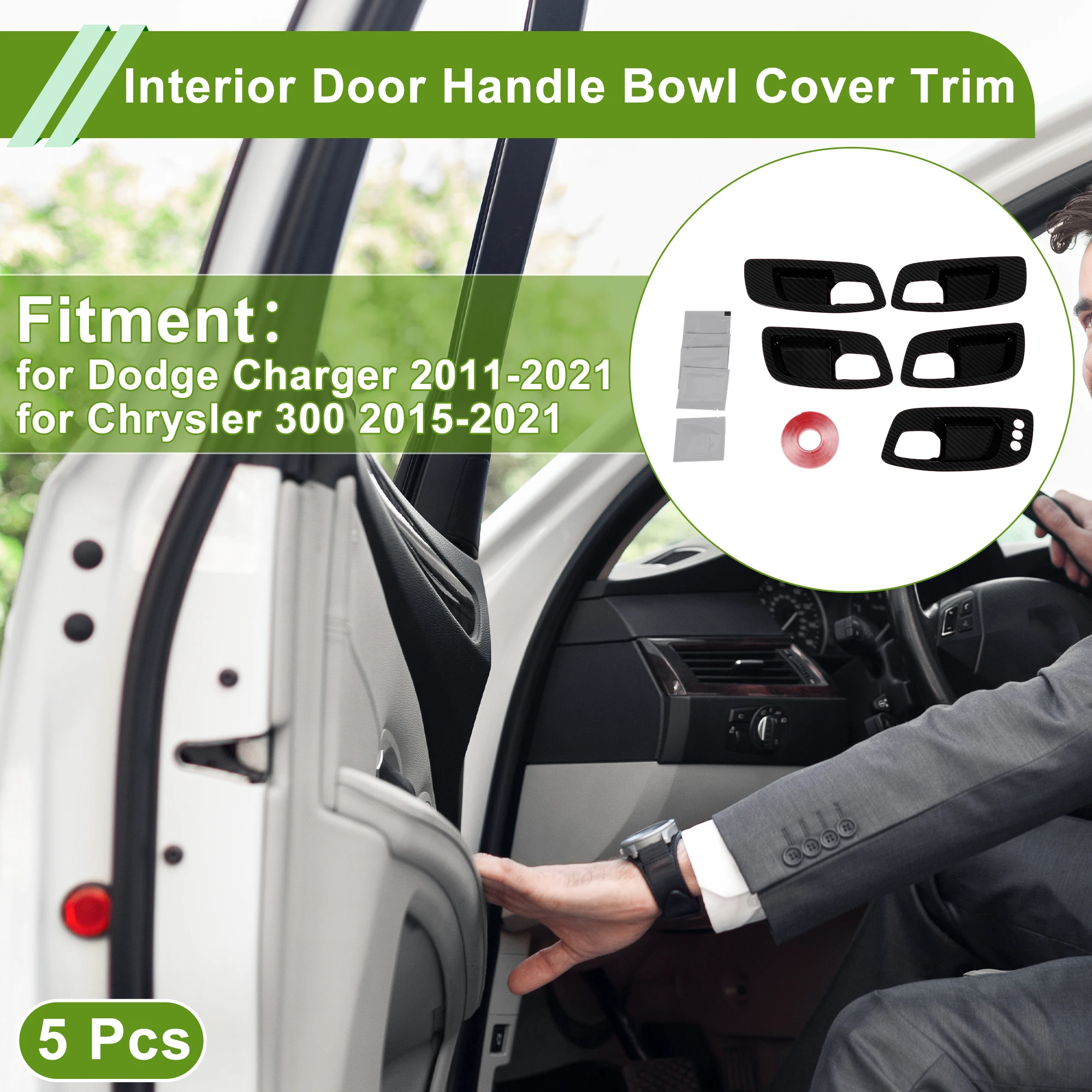 

UXCELL внутренняя дверная ручка, накладка чаши для Dodge Charger 2011-2021, украшение для внутренней дверной ручки, ABS, 5 шт.
