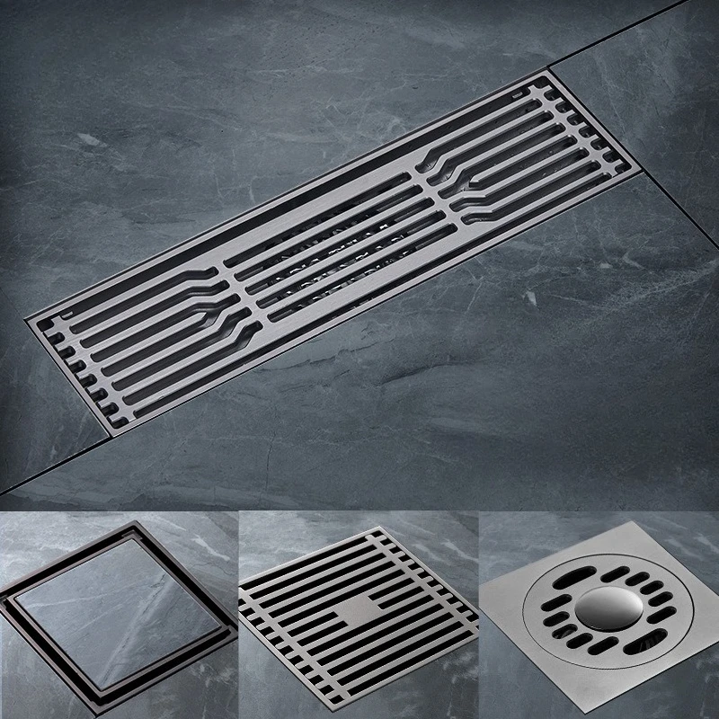 

Утолщенный слив для пола, устройство для предотвращения запаха в ванной комнате, душевая комната, квадратный бамбуковый ряд, невидимый слив для пола с длинной полосой