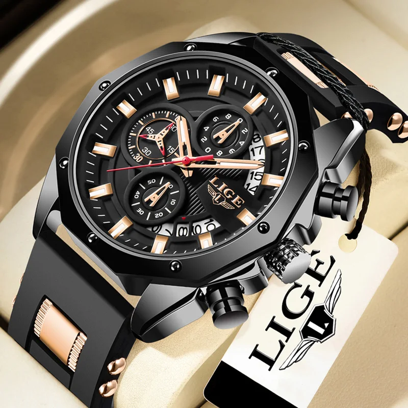 

LIGE Fashion Date Quartz Men Watches Top Brand Luxury Male Clock Chronograph Sport Mens Wrist Watch Hodinky Relogio Masculino