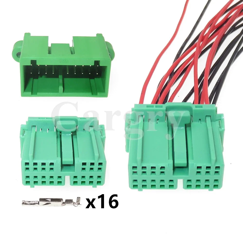 

1 Set 16P IL-AG5-16P-D3T2 IL-AG5-16S-D3C1 Auto Wiring Terminal Unsealed Socket Green AC Assembly Car PCB Connector