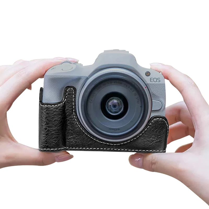 

Universal version Leather Half Bottom Case Bag Body Base Protector for Canon EOS R50 Camera Protective Sleeve Base DSLR camera