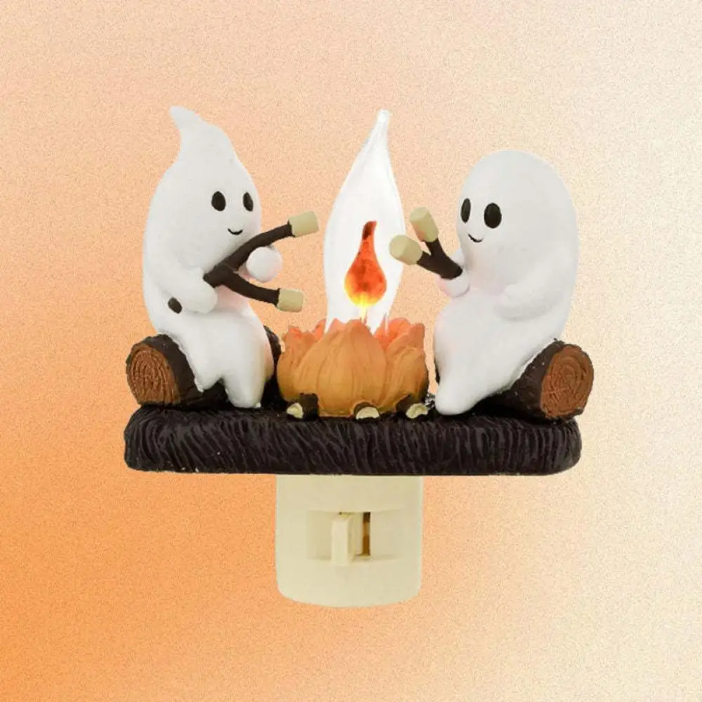 2024 Halloween-Dekoration, neues Geister-Lagerfeuer-Nachtlicht, EU-US-UK-Stecker, lustiges süßes Chost-Design, Lampe, Heimdekoration