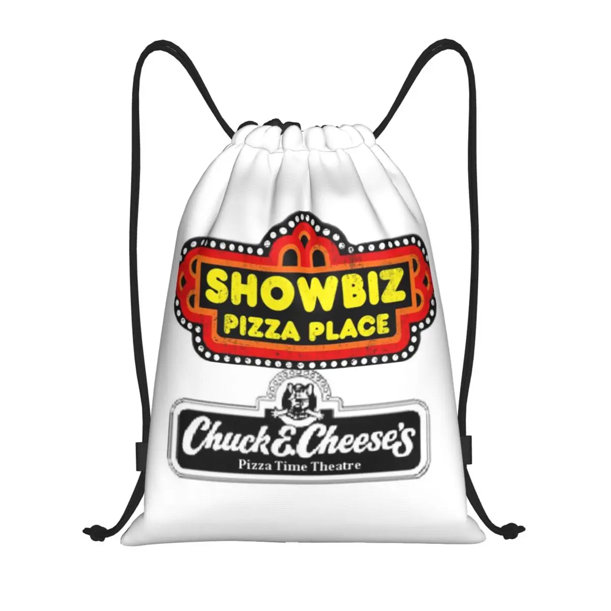 

Chuck E Cheeses Pizza Time Theater Backpacks Casual Drawstring Bundle Pocket Sports Bag Book Bags for Travel Students