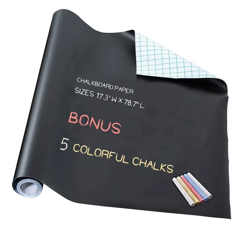 어린이용 DIY 드로잉 벽 데칼, 5 쓰기 초크, PVC 지우기 가능, 접착식 벽 스틱, 다기능 쓰기 그리기 칠판