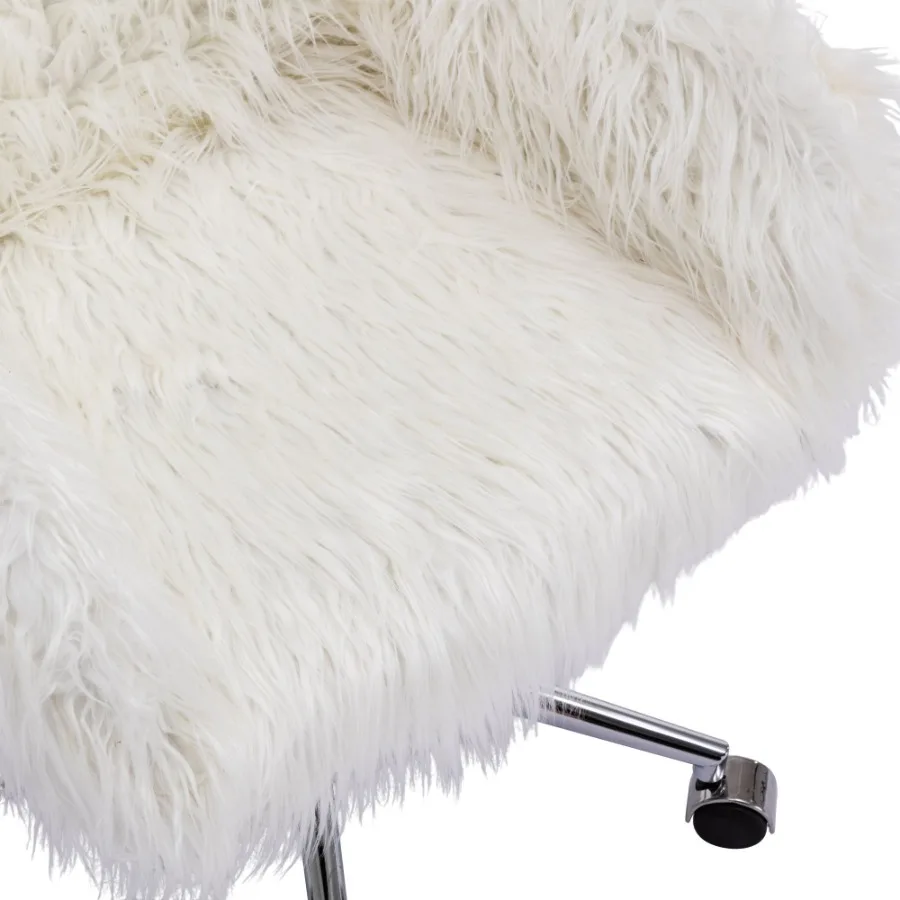 HengMing Modern Faux fur home office chair fluffy chair for girls makeup vanity Chair
