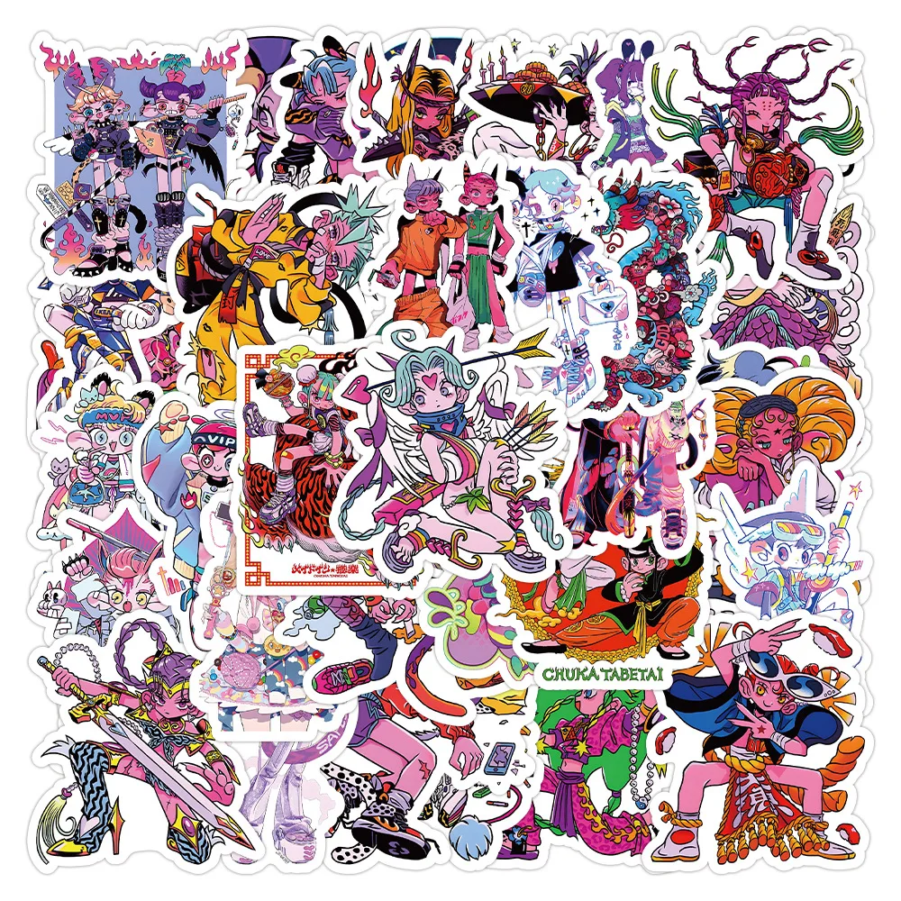 

10/30/50pcs Creative Gothic Colorful Girl Cartoon Graffiti Sticker Car Diy Kids Toys Phone Laptop Helmet Decorative Stickers